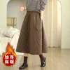 スカート日本語スタイルのパッド入り綿濃い暖かい秋の冬のダウンファッション女性スプリングカジュアルアウトウェアレディーワークSKRTS