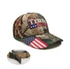 Bordado Donald Trump Bonés de beisebol 2024 EUA Eleição presidencial americana Take America Flag Back Moda Camuflagem Ajustável Chapéus de caminhoneiro 3 cores