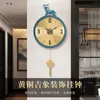 Horloges murales Style chinois Horloge en laiton Haut de gamme Décoratif Quartz Salon Mode