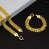 Ketting Oorbellen Set 2 STKS Sets Goud Kleur 12 MM Ketting Voor Mannen Vrouwen Armband Sieraden Valentijnsdag Geschenken Charms Bruiloft