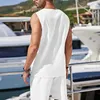 Men's Tracksuits Classic Men Sportswear Tracksuit Set Sleeveless V Neck Vest Elastic Waist Shorts With Patch Pockets