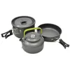 Portable Non-stick Aluminum Alloy Camping Cookware Outdoor Cooking Teapot Picnic Tableware Kettle Pot Frying Pan 3pcsset 240118