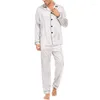 Men's Sleepwear Men Pajama Sets Silk Satin For Man Shirt Long Sleeve Male Fashion Soft Home Night Wear Big Size Loungewear