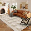 Alfombra Retro americana para sala de estar, alfombras gruesas a cuadros para dormitorio, alfombra antideslizante de lujo para sofá de gama alta, alfombra para baño 240122