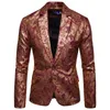 Heren gouden bloemenblazers zakelijk casual pak trouwjurk gouden blazer jassen jassen 240122