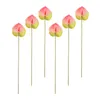 Decorative Flowers 6 Pcs Simulation Anthurium Andraeanum Arrangement Injection Molding