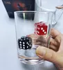 Wine Glasses Dice Embedded Hand-blown Whisky Glass Red Brandy Coffee Daily Drink