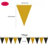 Party Decoration Birthday Wedding Graduation Black Gold Triangle Flag Bakgrund Banner