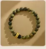 Strand Quiet Green Sandalwood Handstring Plate Playing Lotus Tower Bracelet Buddha Beads Woodstring Single Circle