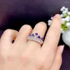 Cluster Rings KJJEAXCMY Boutique Jewelry 925 Sterling Silver Inlaid Natural Sapphire Delicate Ladies Elegant Crown Ring Support Testing