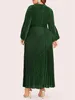 Grande taille femmes vêtements automne hiver élégant manches longues femme Maxi robe fête vacances mode robe de noël 240201