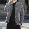 Demin Jacket Slim Men Streetwear Fashion Zipper Demin Coats Mandarin Collar Tops Male Skinny Jean Outerwear Plus Size S-5XL 240202