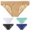 Majaki 1PCS Męskie majtki Seksowne lodowe talia jedwabny półprzezroczysty bikini chuda homme oddychająca bielizna