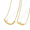 Pendant Necklaces Korean Style Stainless Steel Smile Necklace Collars Minimalist Jewelry Gold Color Tube Chains Party Friend