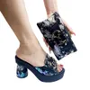 Fashionable Top Italian Designers Luxury Elegant Bright Rhinestone Clutch Bag Prints Summer Party Womens High Heels Shoes 240130