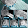 6 Mode Shower Head Water Saving Adjustable High Pressure Shower One-Key Stop Water Massage Eco Shower Bathroom Accessories 240122