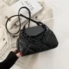 Skolväskor 2024 Hit Winter Pu Leather Padded Quilted Women's Designer Tote Bag Handbag Chain Shoulder Crossbody