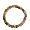 Bracelet en bois de santal noir et vert, 8mm, anneau de course Tianling mixte, Niche pour Couple