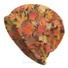 Bérets feuilles d'automne Bonnet Homme extérieur chapeau mince peinture à l'huile Skullies bonnets casquettes pour hommes femmes chapeaux en tissu créatif