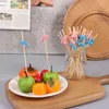 Forks 100 Pieces Disposable Cute Dolphin Bamboo Picks Fruit Handmade Toothpicks Picnic Party Supplies