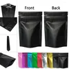 Opbergzakken 100 STKS Zwarte Folie Mylar Zak Geurbestendige Gedroogde Noten Koffiebonen Hersluitbare Rits Stand Up Pouch Voedsel Aluminium Verpakking