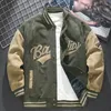 Mens Suede Baseball Jackets Vintage Letter Brodery Patchwork Jacket Coat For Men Autumn Bomber Outerwear Streetwear 240124