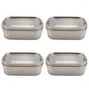 Dinnerware Sets 4X Stainless Steel Lunch Container With Lock Clips And Leakproof Design 800ML Bento Boxes