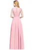 Chiffon Candy Pink Lace aftonklänningar Kvinnor marinblå eleganta korta ärmar formella bröllop prom party klänningar mantel de soirwee 240125