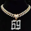 Hänge halsband 2024 män kvinnor hip hop 6ix9ine rappare halsband miami kubansk kedja is ut bling hiphop mode smycken