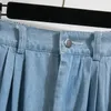 Herbst Plus Größe Denim Rock Frauen Hohe Elastische Taille Blau Oder Himmel Blau Farbe Koreanische Mode EINE Linie Midi Jeans röcke 240130