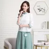 Vêtements ethniques Coton Lin Femmes Casual Chemise élégante Plus Taille 3XL Chinois Traditionnel Ancien Cheongsam Qipao Blouse Tops