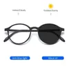 Round FramePochromic Reading Glasses Men Women Anti Blue Light Presbyopia Eyeglasses 0 0.5 0.75 1.25 1.75 2.25 2.75 5.0 240123