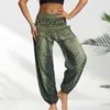 Pantaloni da donna Donna Casual Stampa di piume Vita alta Leggings larghi Yoga Danza Stile etnico Moda Boho leggero