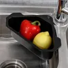 Vegetable Fruit Filter Sink Shelf Stainless Steel Triangular Drain Holder Hanging Storage Strainer Basket Kitchen Tool Accessor 240131