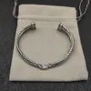 Luksusowy David Manyur American Luksusowa marka biżuterii Wysoka jakość 925 Srebrna 7 mm Band Bracelet Diamond Bransoletę Urocza prezent dla kobiet