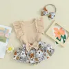 Conjuntos de roupas 0-18m Infant Baby Girl Summer Roupas de verão fofo foguas sem mangas tops e saia de bolo floral