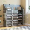 Multicube Plastic Shoe Cabinet Saving Space Stand Holder Organizer Avtagbara förvaringsskor Stövlar Diy Rack Keep Room Neat 240130