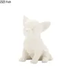 Cucciolo adorabile Scultura in ceramica Bulldog francese Ornamenti Artigianato Figurine in miniatura di cane bianco Decorazione da scrivania Statua di animale 240129