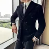 Varumärkeskläder Mens Corduroy Suit Jacketsmale Slim Fit Fashion High Quality Tuxedoman Spring Autumn Blazers Office Dress 240201