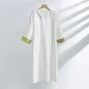 Damska odzież snu w stylu chiński luźne kaftlowinowe koszulki nocne bieliznę wiosenną wiosną lato z guziką szlafrok