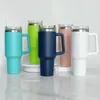 40oz Mug Tumbler With Handle Insulated Lids Straw Stainless Steel Coffee Termos Cup for Travel Thermal 240129