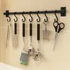 Kitchen Storage 6/7 Sliding Hooks Shelf Wardrobe Cabinet Metal Under Shelves Hook Hanger Bathroom Organizer Hanging Rack Holder