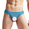 Underpants Sexy Men's Briefs Thong Sheer Mesh Breathable Bikini Underwear Comfortable U Convex Pouch High Elastic Tanga Slip