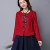 Vêtements ethniques Style chinois Femmes Blouses 2024 Coton Lin Chemises Dames Tops Casual Vintage Manches Longues Tang Costume 12202