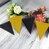 Party Decoration Birthday Wedding Graduation Black Gold Triangle Flag Bakgrund Banner