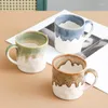 Mugs 330ml Creative Ceramic Coffee Mug Vintage Home Office Porcelain Cup Milk Drinks Tea Breakfast Cups Kitchen Drinkware Tumbler