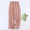 Women's Pants Sleeping Trousers Autumn Winter Velvet Plaid Casual Long Sleepwear Soft Thermal Underwear Warm Home