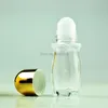 Garrafas de armazenamento 10pcs garrafa de vidro rolo em vazio transparente 30ml recipiente de óleo essencial tampa de metal portátil recarregável perfume