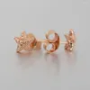 Stud Earrings Rose Gold Colour Starfish For Women Wedding Gift Fit Lady Jewelry