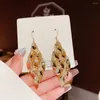 Boucles d'oreilles Design coréen sens feuille gland chanceux amour coeur fête des mères femme fille mariage bénédiction oreille goujons bijoux